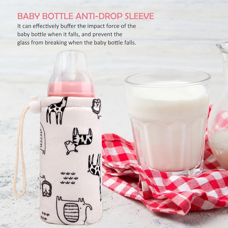 ULTNICE Baby Bottle Insulator Sleeve with String Warm Baby Bottle Cover Glass Nursing Feeder Warm Holder Pouch Infant - Image 2